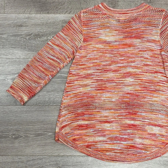 NWOT JohnPaulRichard Space Dyed Sweater Tunic 3/4 Sleeve Orange S - Picture 14 of 15